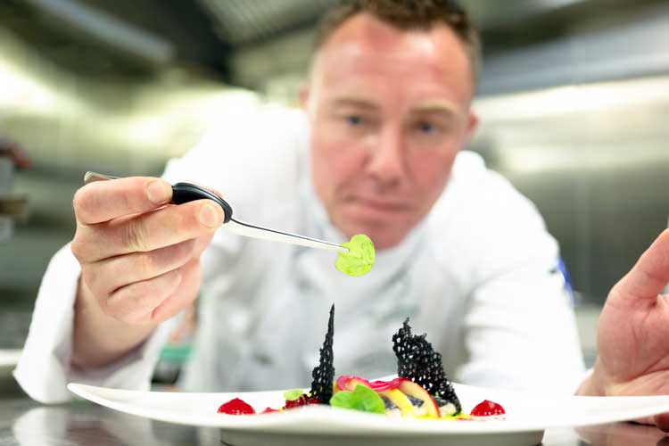Executive Chef Gareth Gradwell creates a colorful masterpiece dish. 