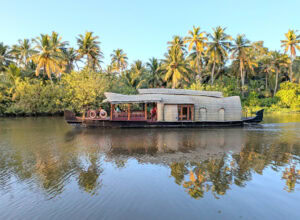 Houseboat in a canal in Kerala