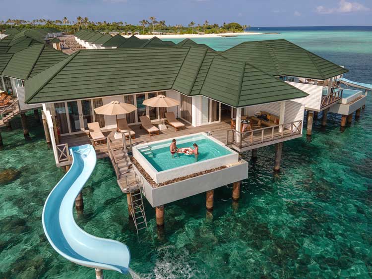 An overwater villa at Siyam World in the Maldives. Photo by Sun Siyam Resorts