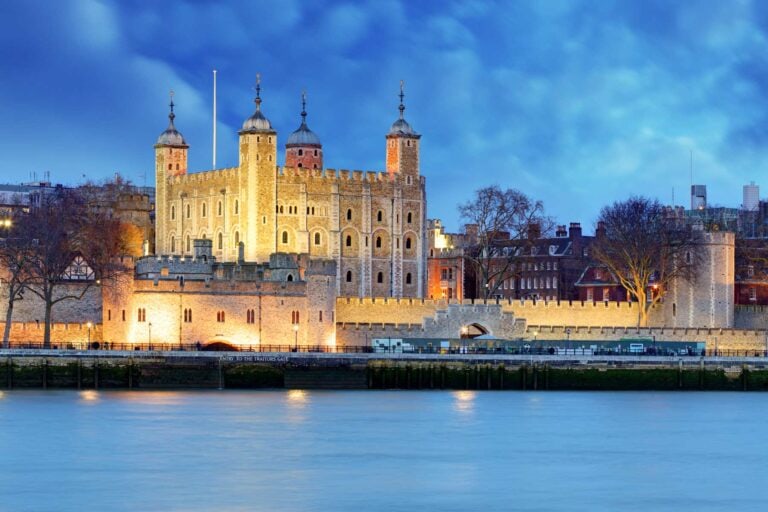 The Tower of London at night. Photo by iStock/TomasSereda